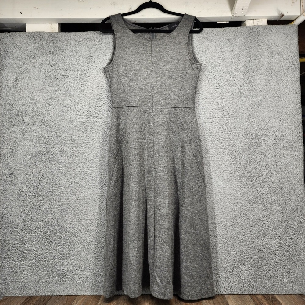 Rachel Comey Gray Wool Blend Sleeveless A-Line Midi Dress Size 6 Made in‎ USA